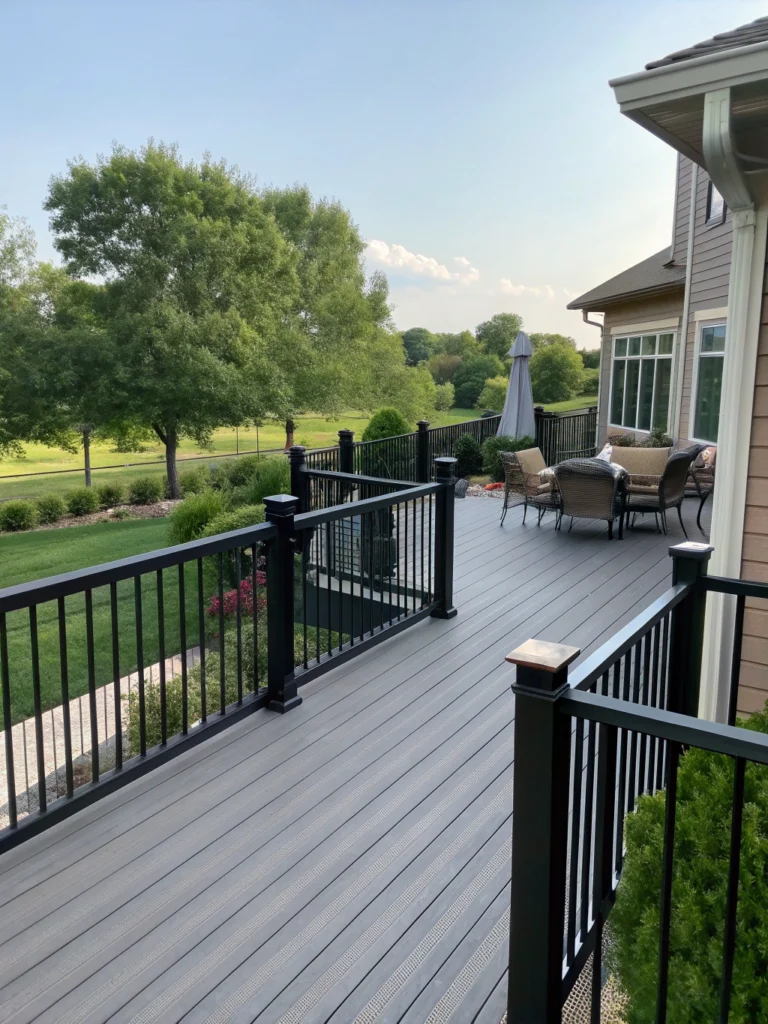 deck with black railing design ideas
