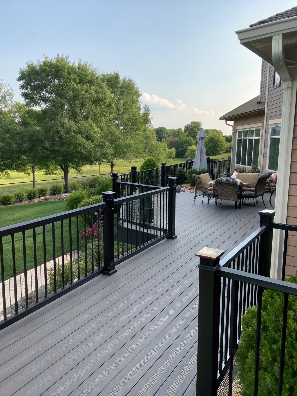 deck with black railing design ideas