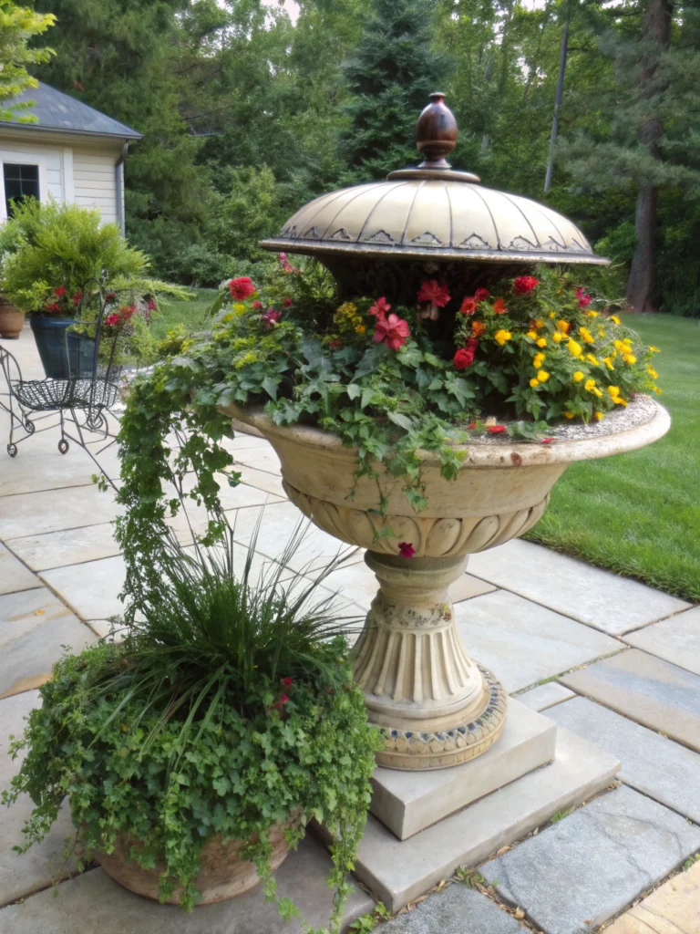 decorative planter covering ideas outdoor