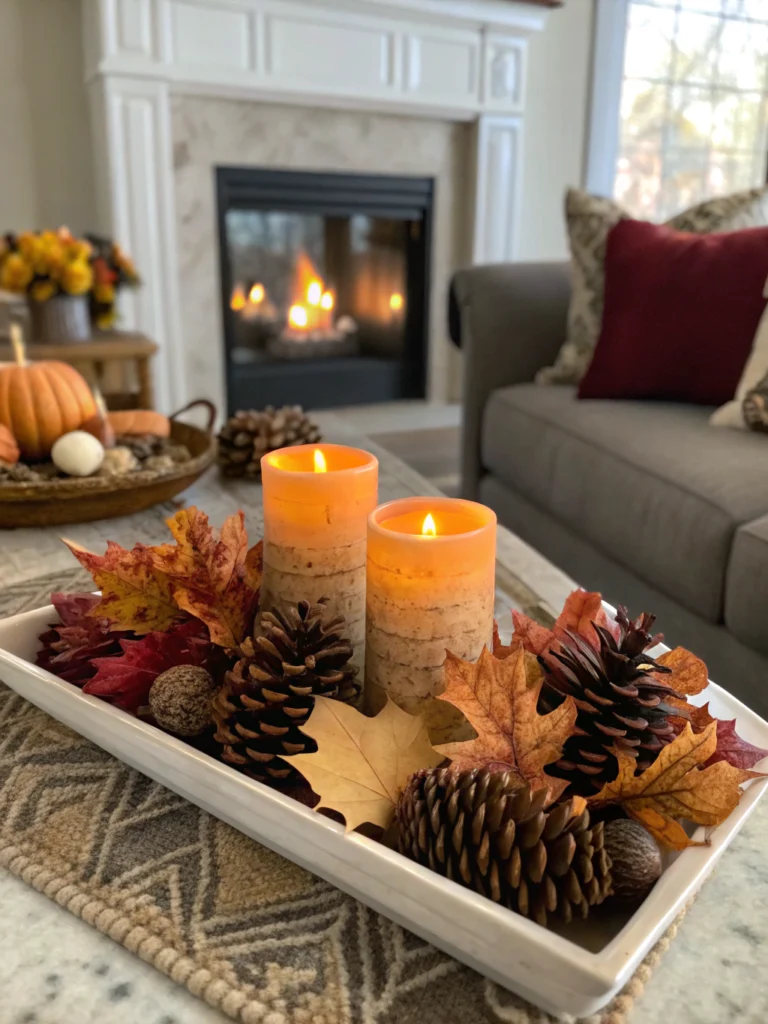 seasonal fireplace styling