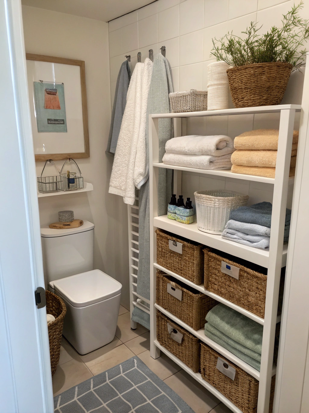 small bathroom towel storage solutions