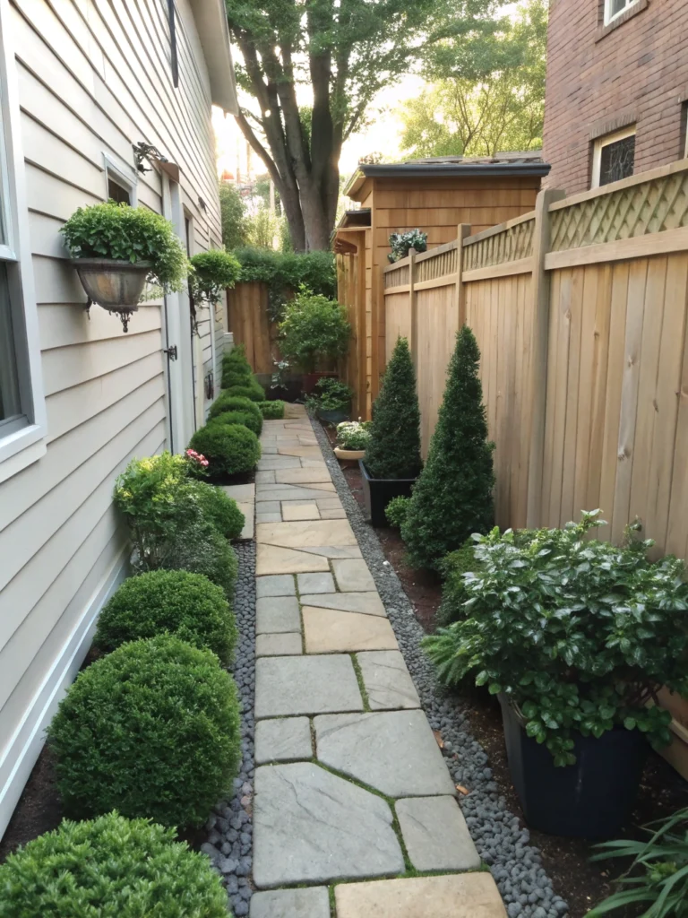 small narrow side yard design ideas