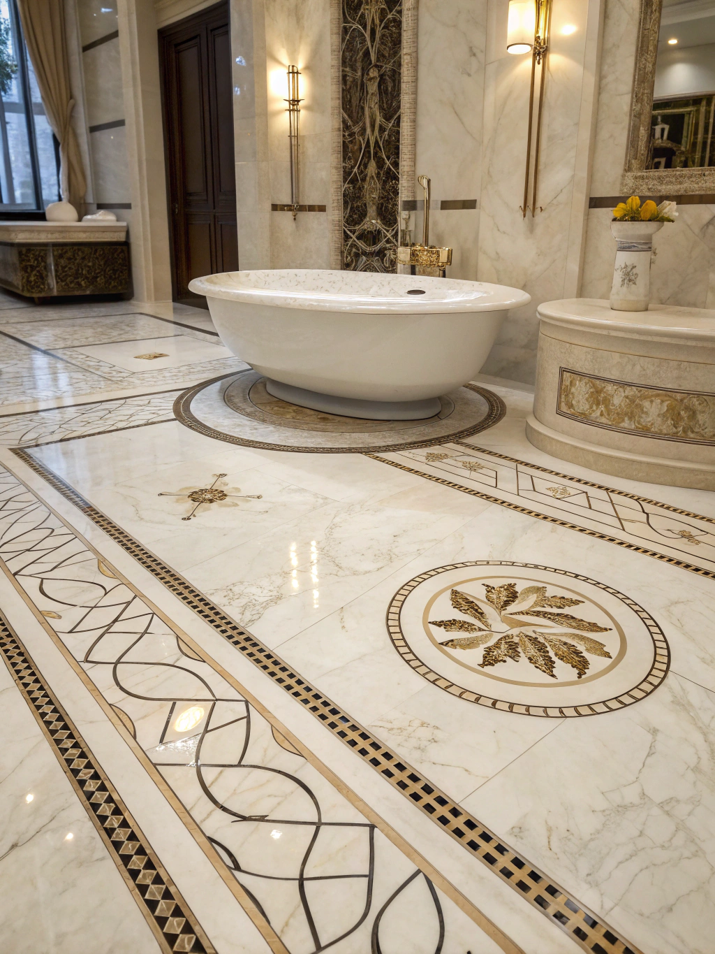 luxury bath flooring