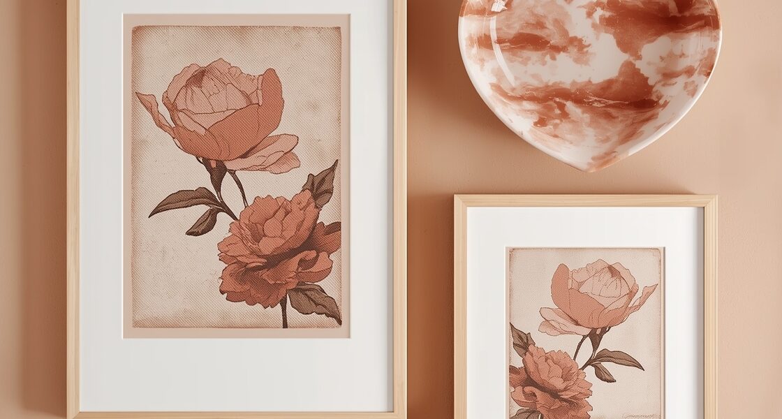 blush pink wall prints