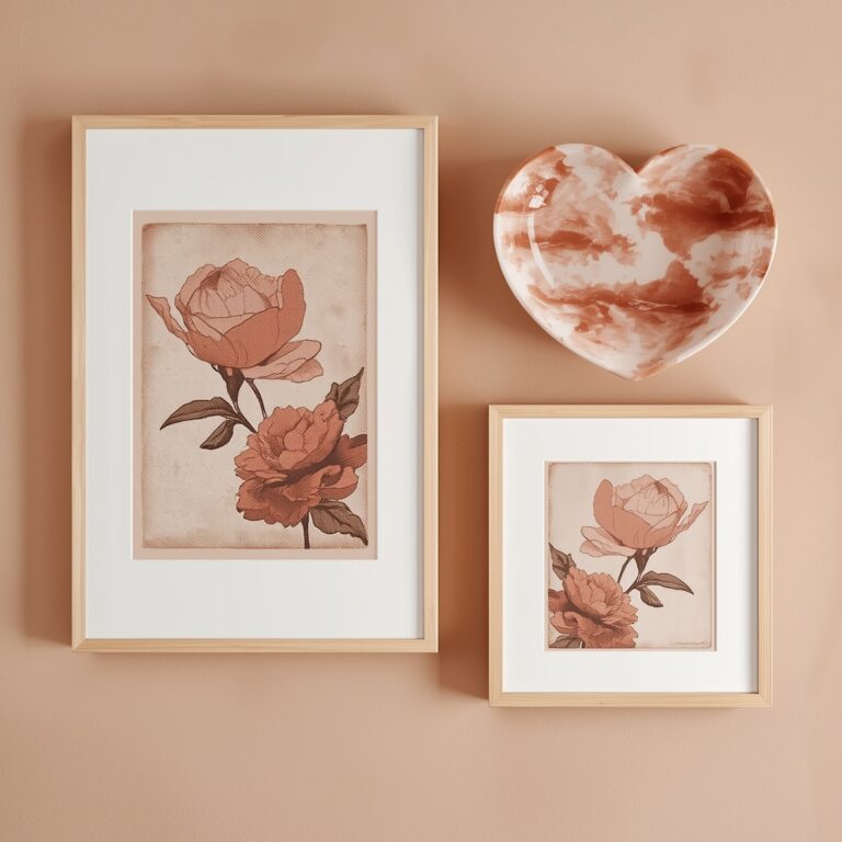 blush pink wall prints
