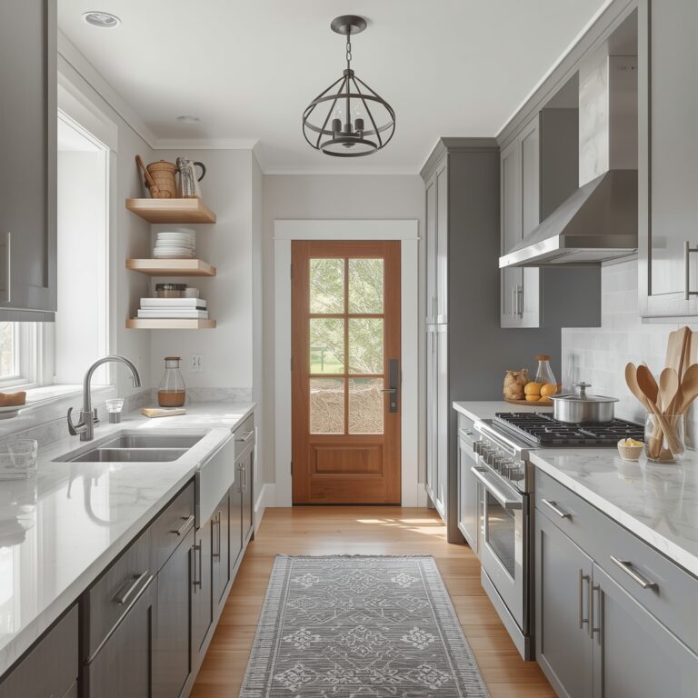 narrow kitchen designs