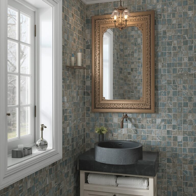 rustic small bathroom