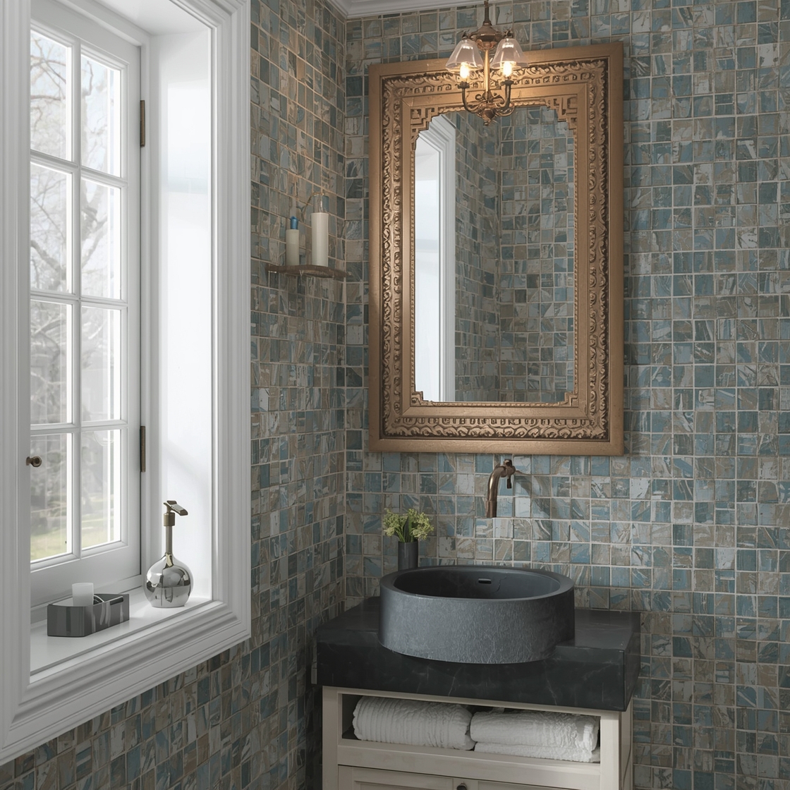 rustic small bathroom