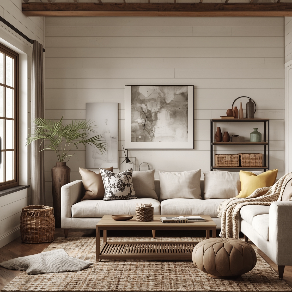 Farmhouse shiplap walls