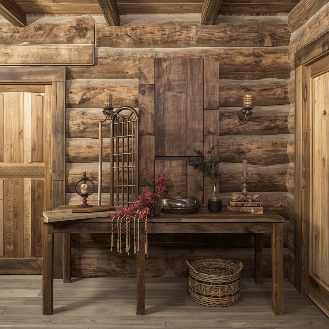 Log cabin interior panels