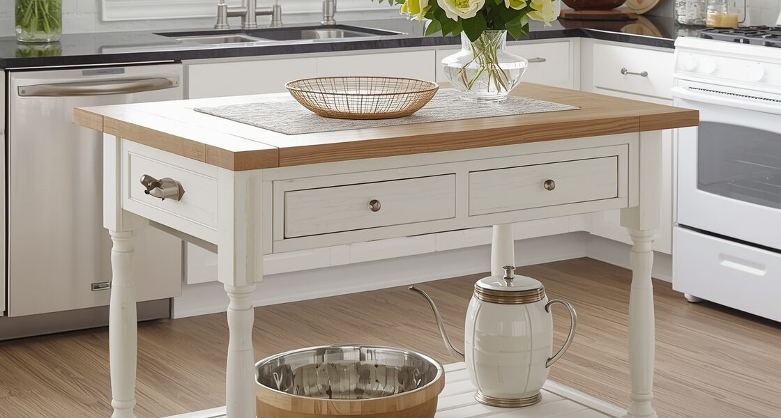 two-tone kitchen island