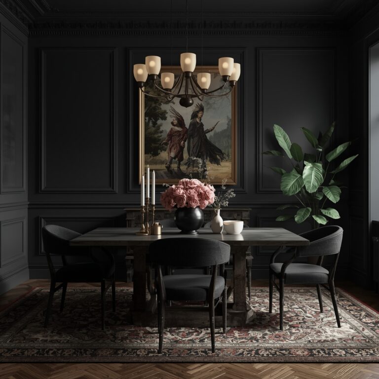 dark dining room decor