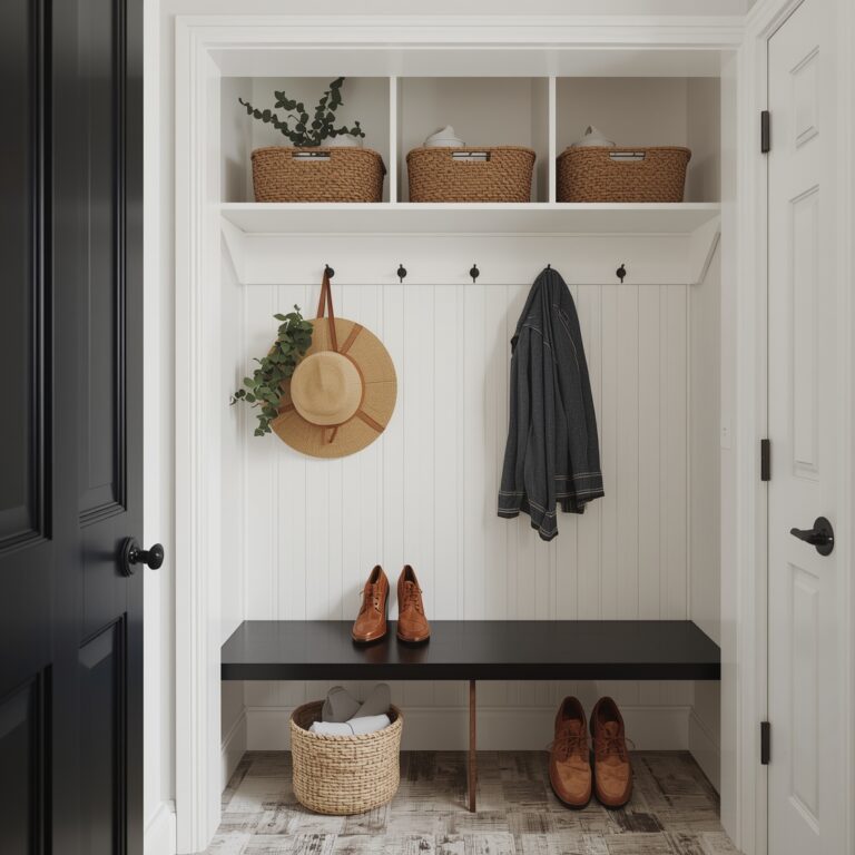 small mudroom organization