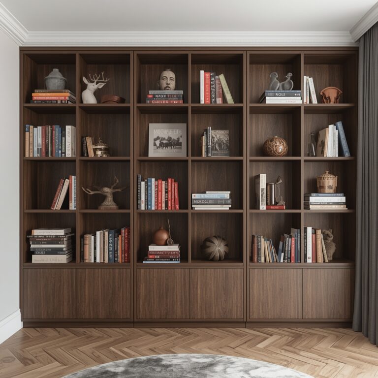 wall to wall bookshelf design