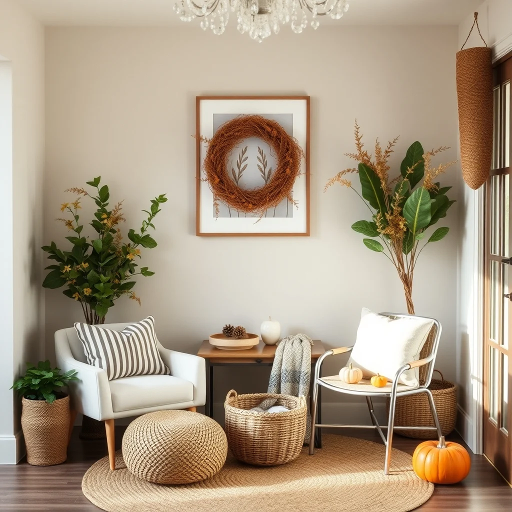 Affordable Fall Entryway Decor Ideas for a Warm First Impression interior: Frequently Asked Questions - How can I keep my entryway looking tidy with all the seasonal items? Keep clutter at bay by assigning each decorative piece a specific spot, such as a basket for scarves or a tray for