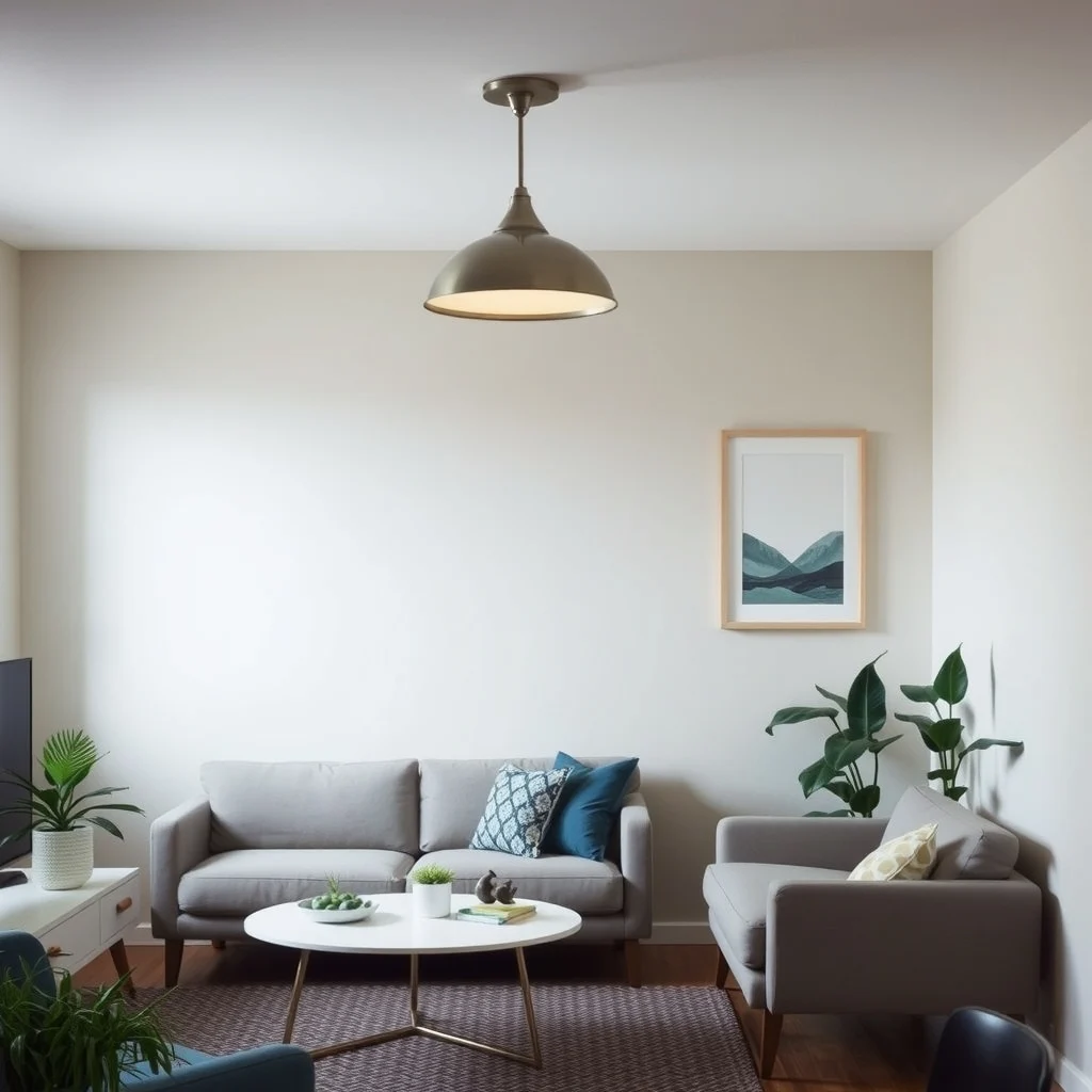 Apartment Decorating Ideas That Help You Get Your Security Deposit Back interior: 3. Upgrade lighting fixtures with easy‑to‑clean designs - Overhead lighting in many rentals is either harsh fluorescent or dated metal. Swapping a fixture for a sleek brushed‑nickel pendant or a simple LED panel can modernize the space without altering wiring—just turn off the