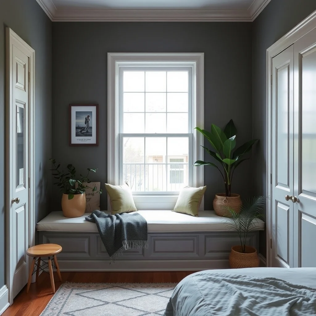 Bedroom Window Seat Ideas for a Cozy Reading and Relaxation Spot interior: 1. Built‑in Bench with Plush Cushioning - A classic built‑in bench follows the exact contour of the window sill, creating a seamless look that feels like an extension of the architecture. The seat is typically framed with sturdy pine or oak, then
