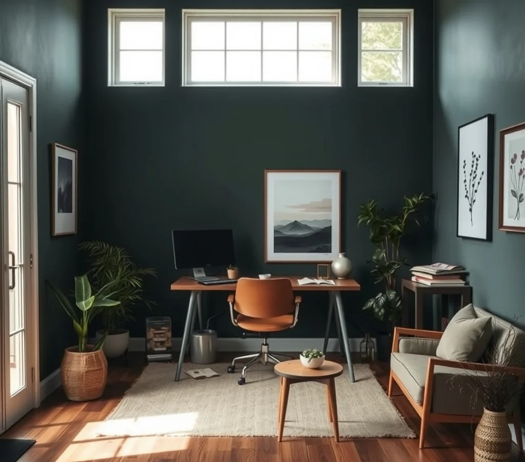 Dark Feminine Home Office Ideas With Rich Colors and Vintage Details