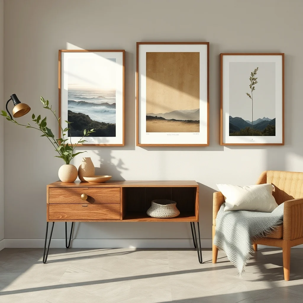 Flat lay of durability focused vintage elements reclaimed wood plank brushed brass knob sealed matte ceramic tile and a clear protective seal muted shadows convey texture and lasting quality
