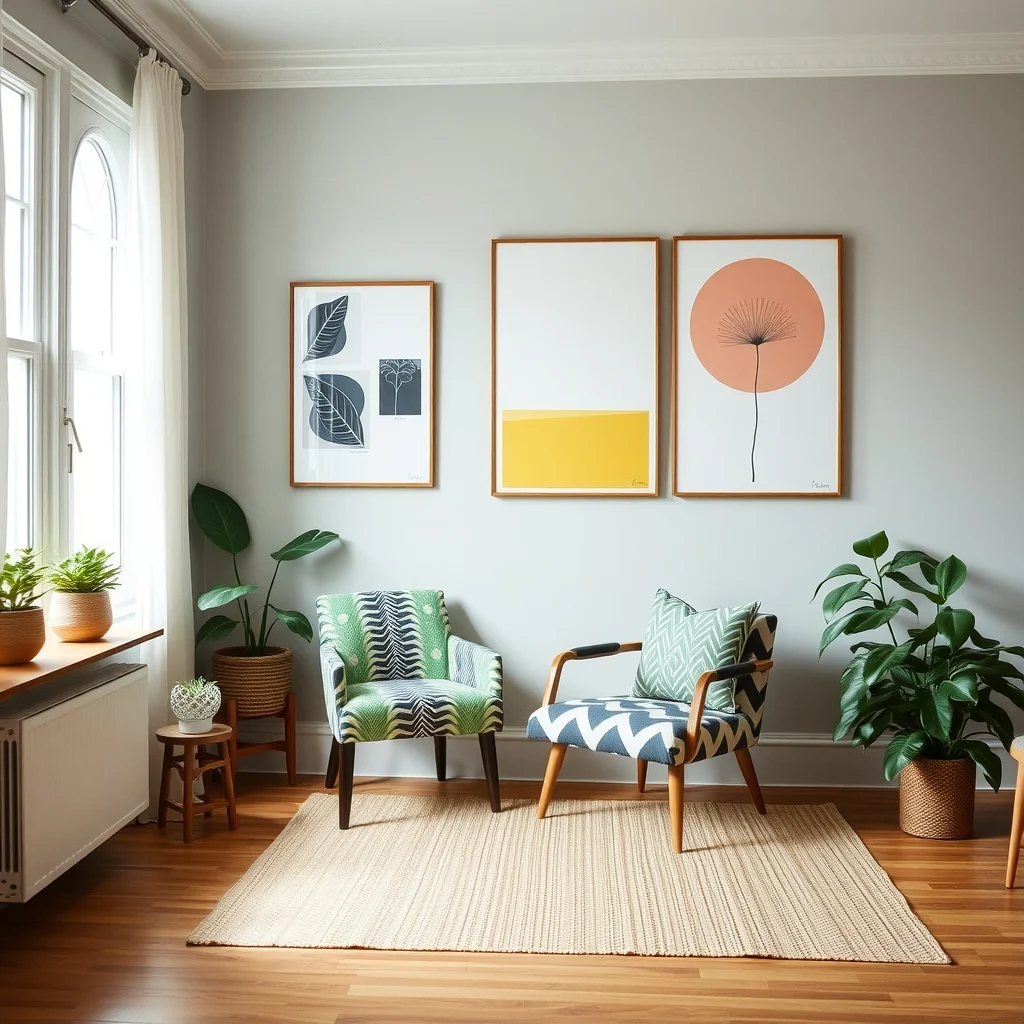 FunHaus Home Decor Ideas for a Playful Room With Bold Patterns interior: 4. Introduce Patterned Furniture Pieces - Instead of covering every surface, focus on a single furniture item that carries a bold pattern—like an accent chair upholstered in a large‑scale tropical print or a bench with a chevron fabric. This strategy injects