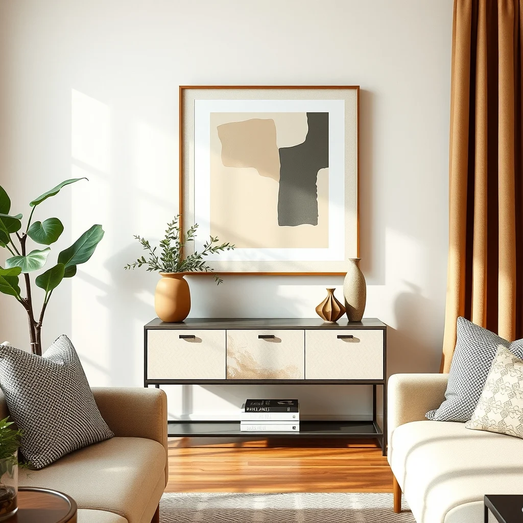 How to Decorate an Empty Living Room Corner Without Cluttering It interior: 5. Position a low‑profile console with decorative accents - A sleek console table only a few inches deep serves as a subtle platform for a few decorative accents—a sculptural bowl, a small stack of coffee‑table books, or a decorative tray. Choose a material that
