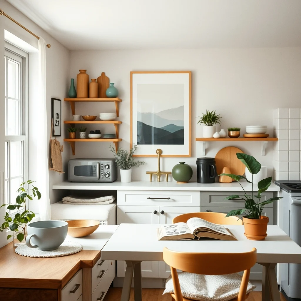 Kitchen Counter Organization Ideas for a Clutter-Free Small Kitchen interior: FAQ - How can I keep my small kitchen countertop looking tidy without buying expensive furniture? You can achieve a tidy look by using inexpensive organizers such as magnetic strips, nesting bowls with a silicone base, or
