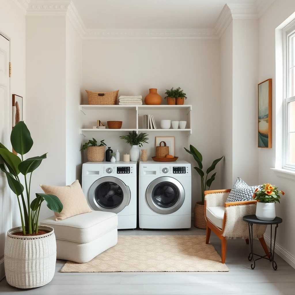 Laundry Closet Makeover Ideas for Homes Without a Laundry Room interior: FAQ - How can I make a laundry closet feel larger? Use light, neutral paint on the walls and install reflective hardware; these choices bounce light around and reduce the sense of confinement. Is it safe to
