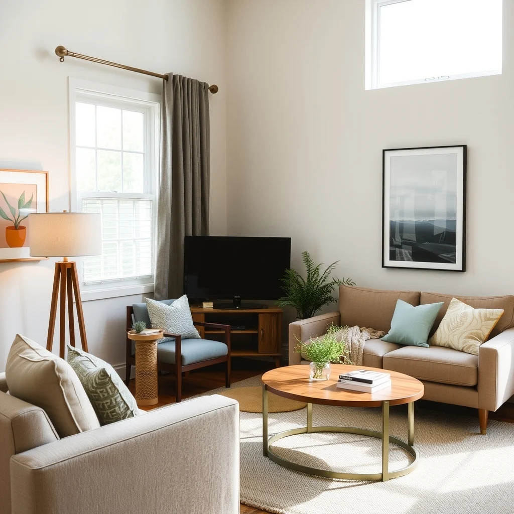 Living Room Makeover Ideas Under $200 That Look Surprisingly Expensive interior: 4. Replace Standard Lamp Shades with Fabric or Metal Options - Floor and table lamps often come with cheap plastic shades that mute the quality of light. Swapping these for a linen drum shade or a thin metal cage can soften the glow and add texture