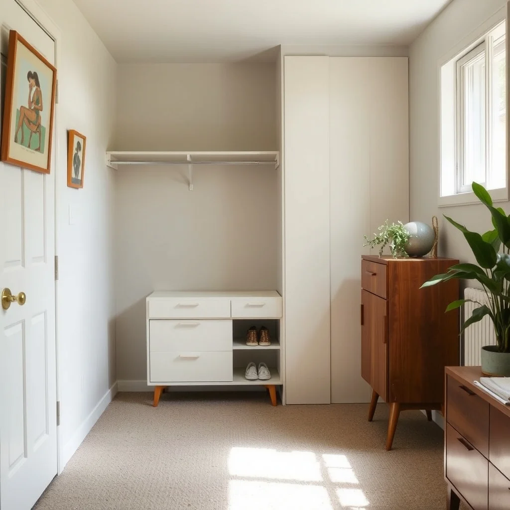 Mid century modern closet nook