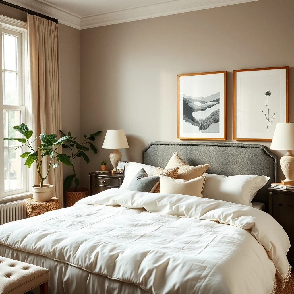 Old Money Bedroom Ideas That Look Elegant Without Expensive Furniture interior: 2. Choose Heritage‑Inspired Bedding for Quiet Luxury - In a bedroom that aspires to old‑money charm, the bed is the centerpiece, and the linens set the tone for comfort and refinement. Opt for high‑thread‑count cotton or linen in a muted palette—think dove‑gray, cream,