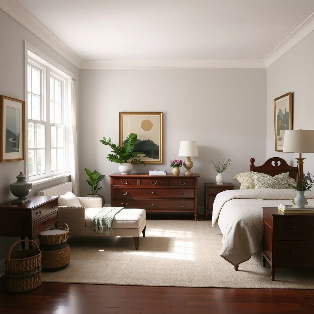 Old Money Bedroom Ideas That Look Elegant Without Expensive Furniture interior: 3. Incorporate Timeless Furniture Without Overspending - Furniture that references classic forms—such as a low‑profile wooden chest, a modest upholstered armchair, or a simple nightstand with turned —can instantly lend an air of tradition. The trick is to focus on shape rather