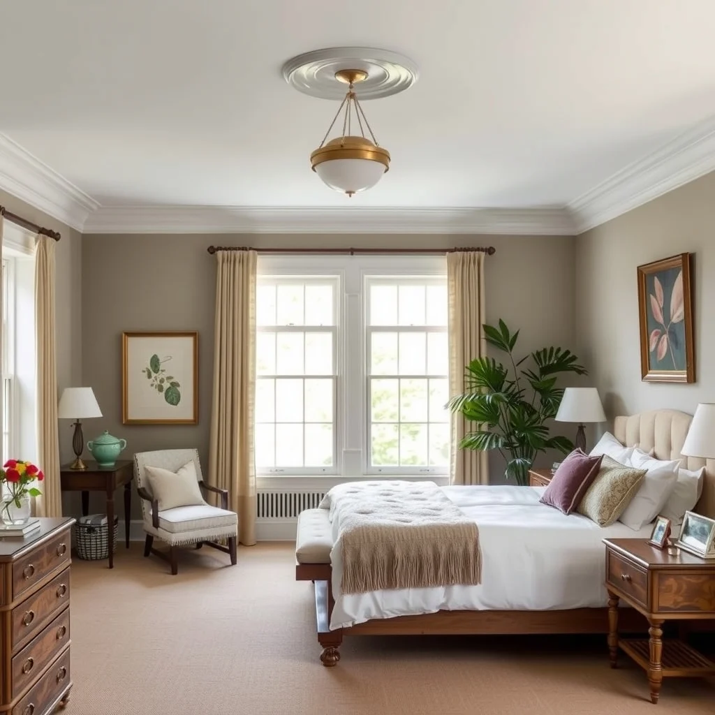 Old Money Bedroom Ideas That Look Elegant Without Expensive Furniture interior: 4. Layer Lighting with Vintage‑Inspired Fixtures - Lighting in a classic bedroom does more than illuminate; it shapes mood and highlights architectural details. Begin with a modest ceiling fixture—perhaps a brushed brass semi‑globe chandelier or a simple drum shade—that offers a warm,