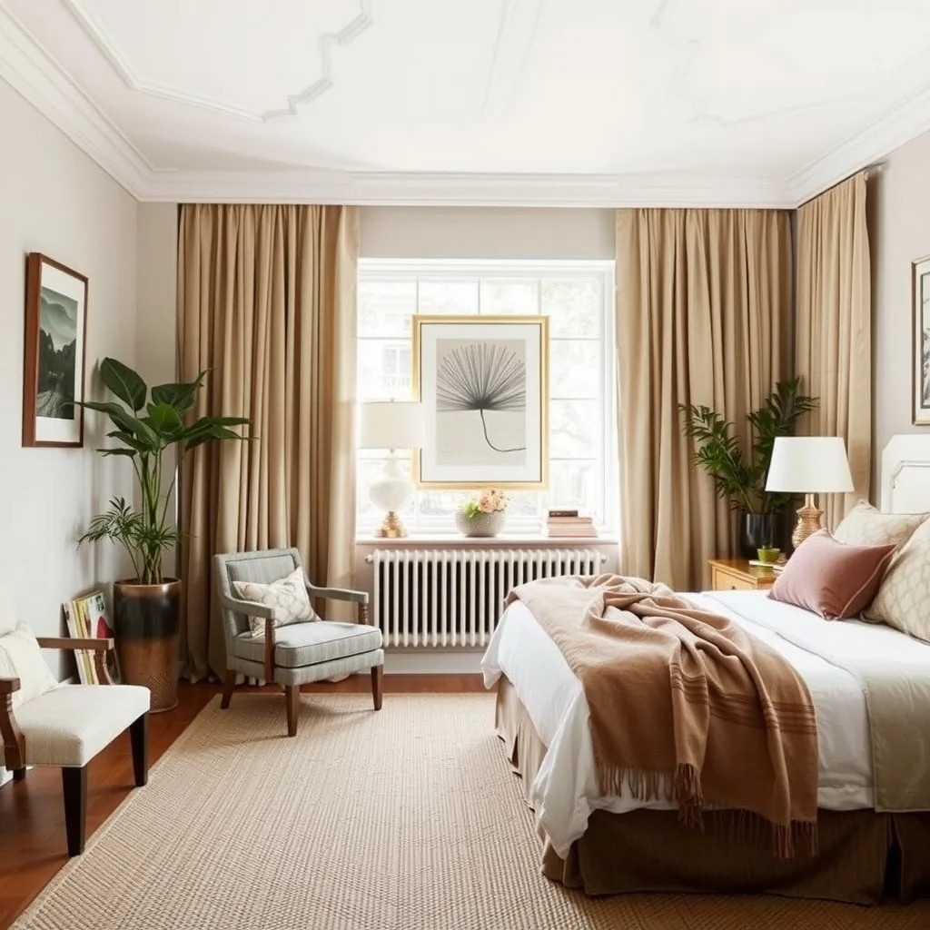 Old Money Bedroom Ideas That Look Elegant Without Expensive Furniture interior: 7. Introduce Texture Through Rugs and Drapery - Texture is the silent language of old‑money interiors. A natural‑fiber rug—such as a ‑woven sisal or a low‑pile wool in a muted earth tone—grounds the room and adds a tactile layer that feels both historic