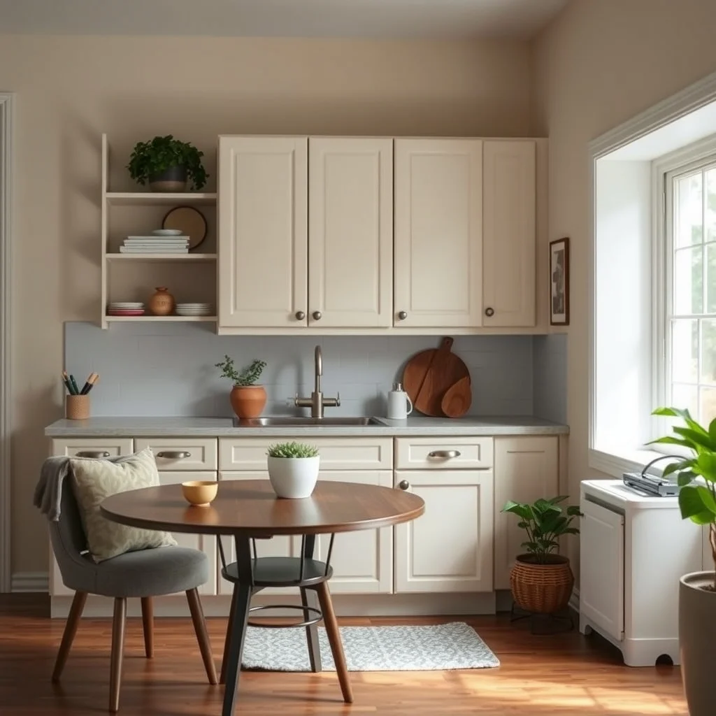 Rental Kitchen Decorating Ideas That Hide Outdated Cabinets interior: 5. Swap Out Cabinet Hardware with Statement Pulls - Even the most outdated cabinet can feel new when you replace the knobs and handles with contemporary hardware. A set of brushed nickel bar pulls or oversized ceramic knobs adds a design edge that draws