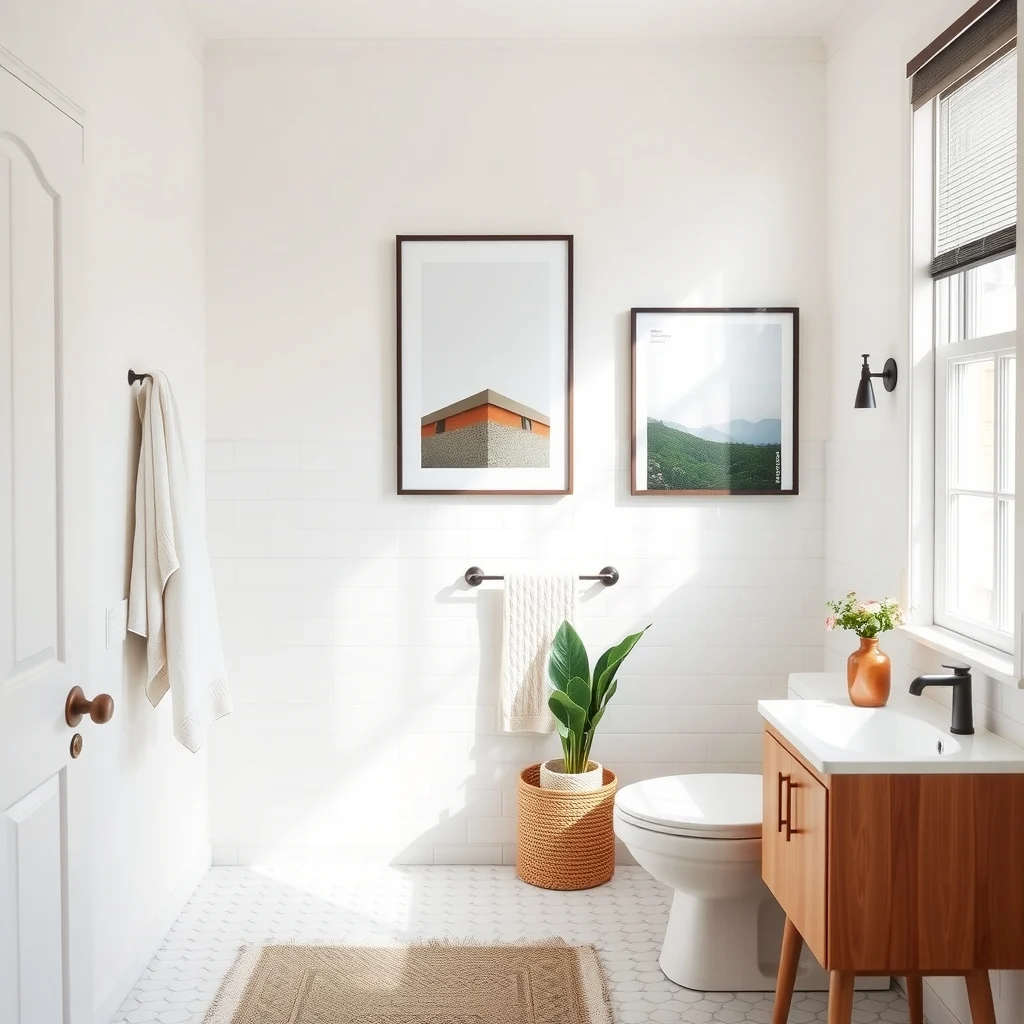 Renter-Friendly Bathroom Makeover Ideas With No Permanent Changes interior: 3. Removable Hardware for Towels and Accessories - Replacing standard towel bars and hooks with adhesive or tension‑mounted hardware instantly updates the bathroom’s hardware language. Brushed‑nickel or matte‑black adhesive hooks cling strongly to tile and can bear the weight of a bath towel