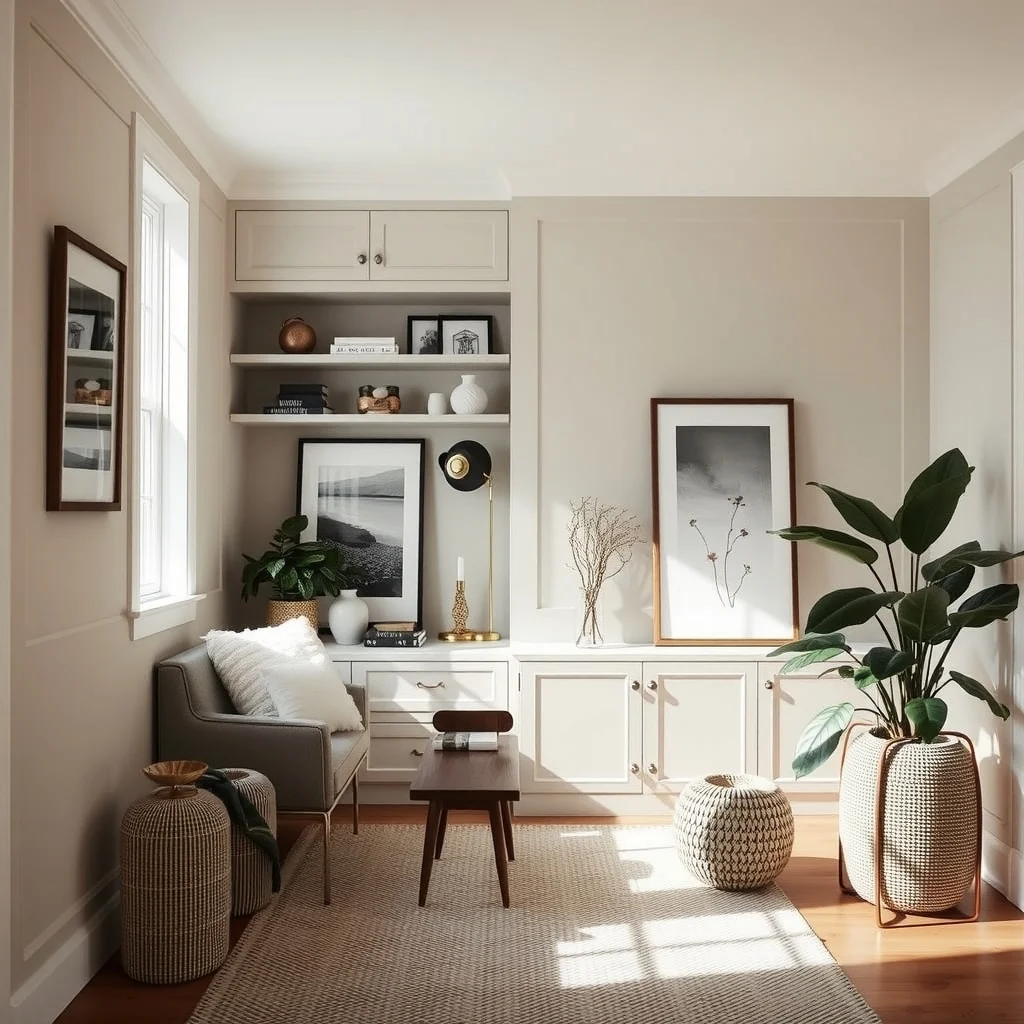 Small Entryway Storage Ideas That Hide Shoes and Everyday Clutter interior: 7. Recessed Nook with Custom Built‑In Shelving - When the entryway includes a small alcove or a recessed wall, custom built‑in shelving can turn that niche into a hidden shoe closet. Floor‑to‑ceiling panels painted the same hue as the surrounding wall create a