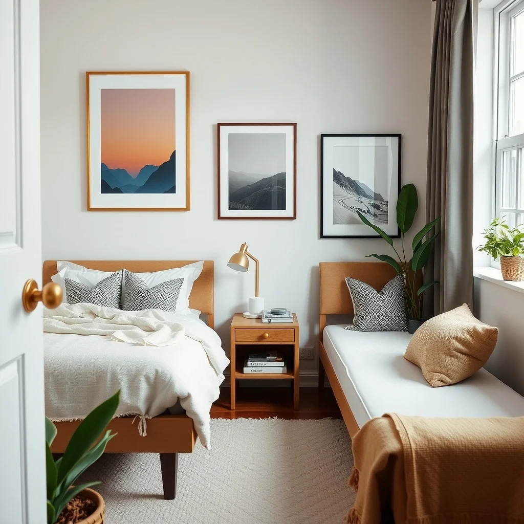 Small Guest Bedroom Ideas That Make Visitors Feel Comfortable interior: 7. Personalize with Thoughtful Details - Small gestures make a big impression. A basket of fresh towels, a handwritten welcome note, and a selection of local magazines signal that you’ve considered the guest’s comfort. A low‑profile nightstand with a built‑in USB