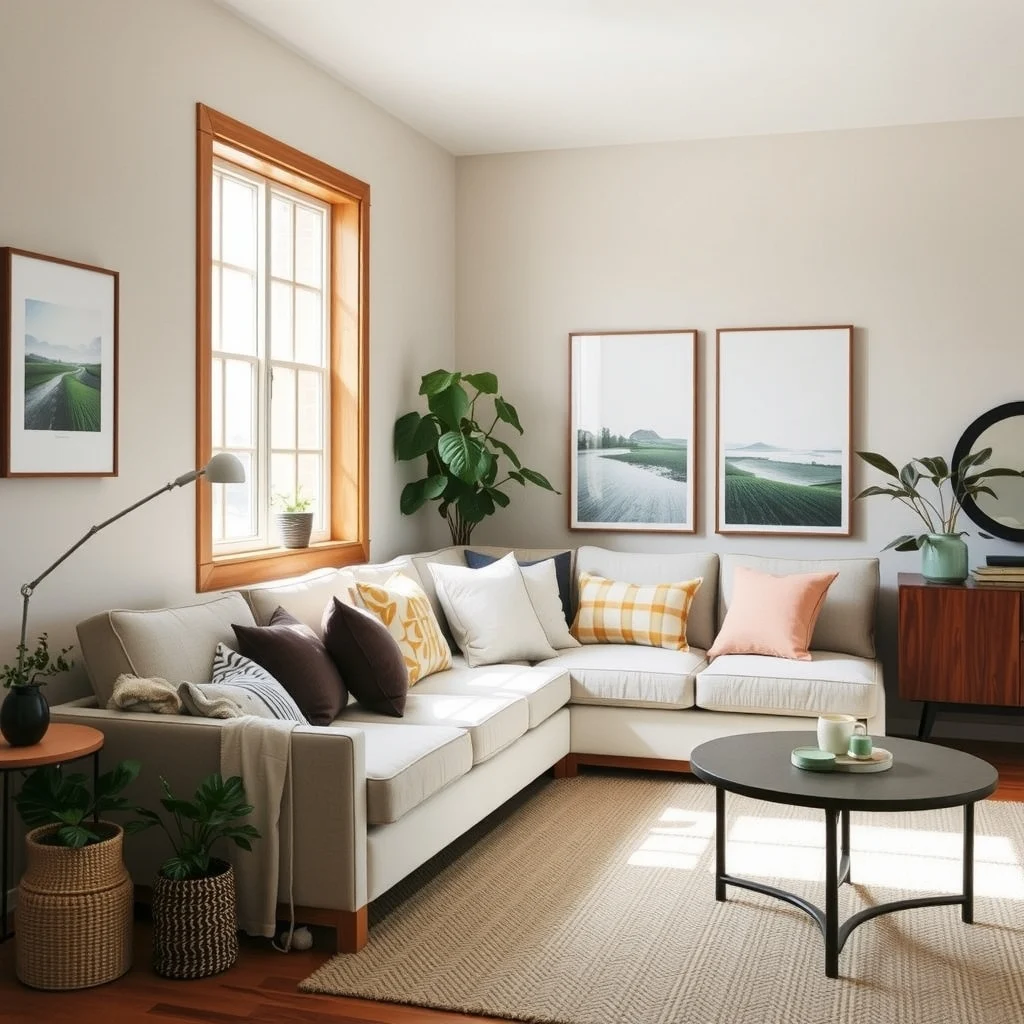 What to Do With the Awkward Space Beside Your Sofa interior: 7. Incorporate a built‑in bench with cushions - When the space is wide enough, a built‑in bench creates a seamless extension of the sofa. A low bench framed in the same wood as the sofa’s maintains visual continuity, while a cushion in