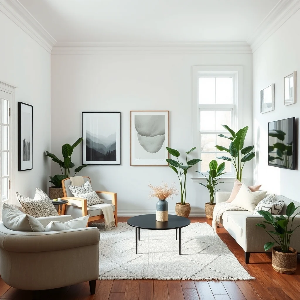 Winter Living Room Decor Ideas That Make Your Home Feel Extra Cozy interior: 5. Add a Touch of Green with Low‑Maintenance Plants - A splash of greenery counters the monochrome feel of winter and improves indoor air quality. Opt for hardy varieties like a snake plant or a ZZ plant that thrive in low light and require watering only